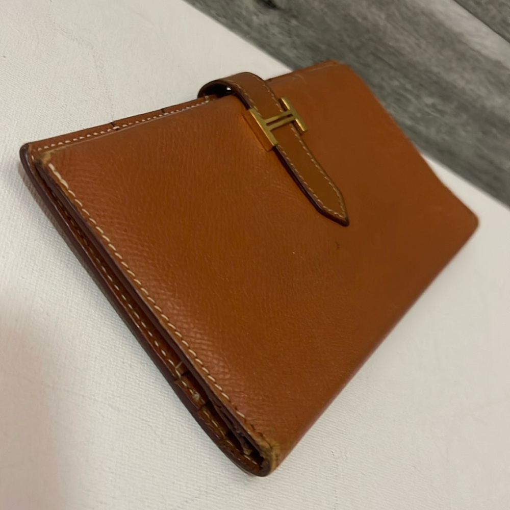 HERMES Bearn Brown Veau Epsom Long Bifold Wallet